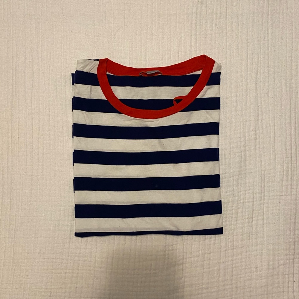COS red and blue striped tee
